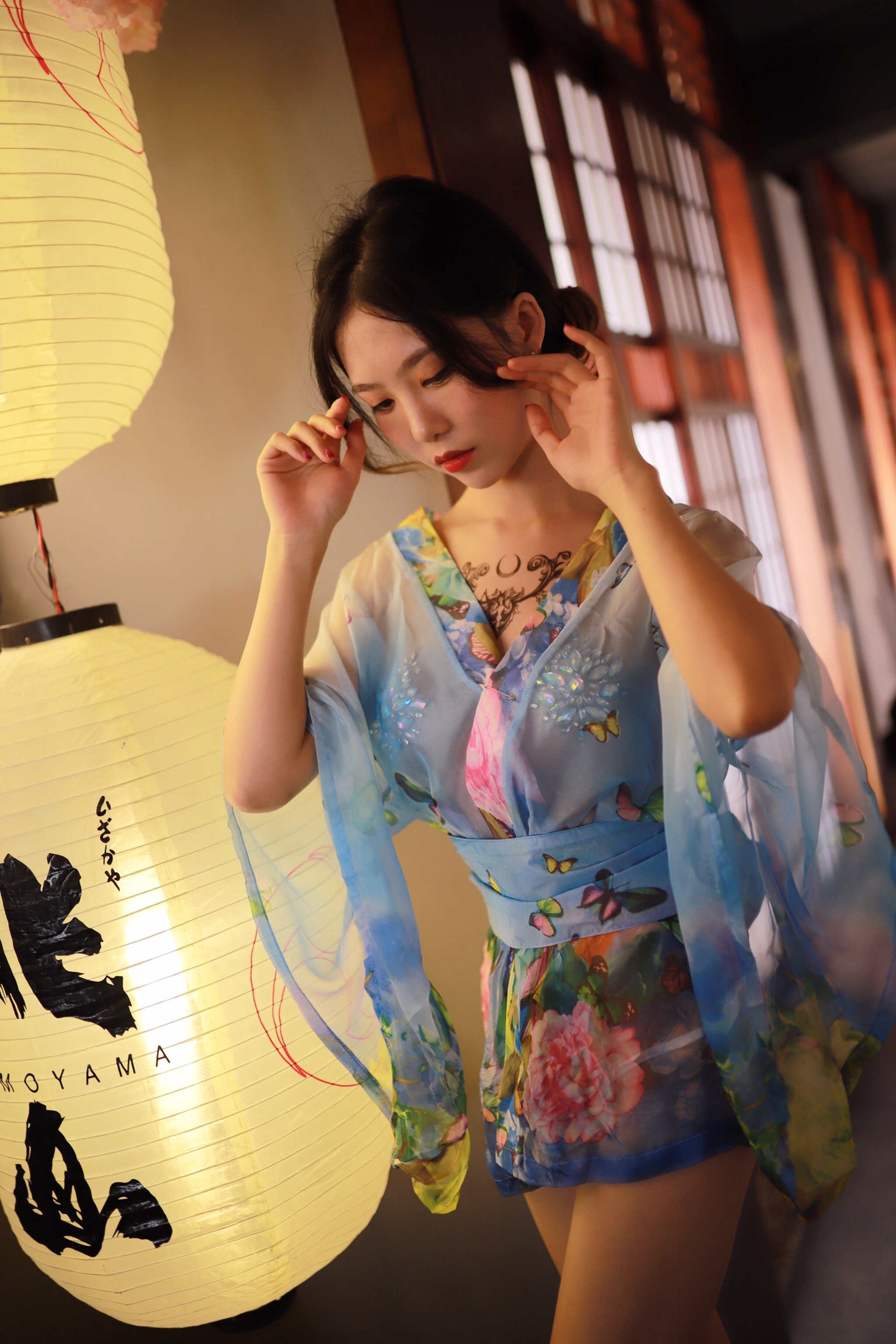 图片[1]-抖娘-利世 – NO.023 水蓝和服 [30P]-XikXak